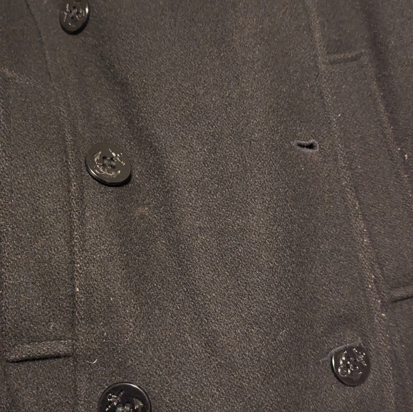 Le Chateau Black Wool Trench Coat (Size S) - Picture 7 of 14